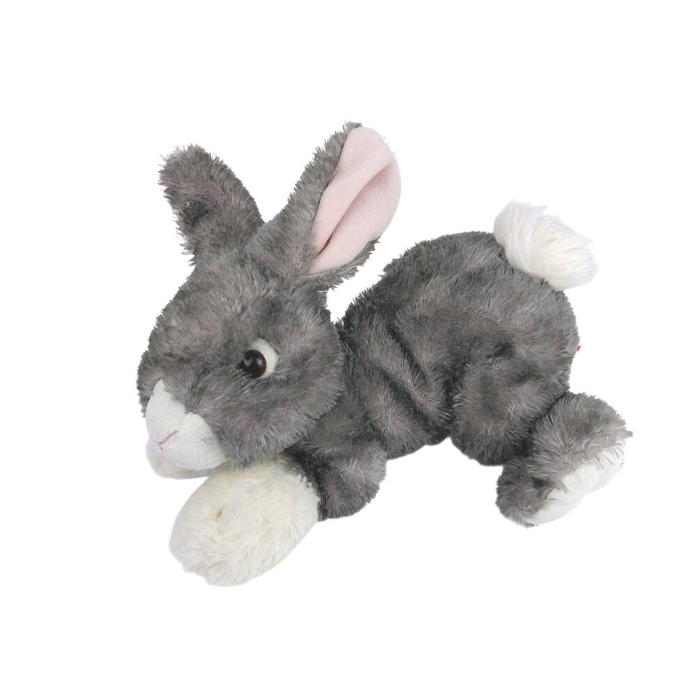 Aurora Flopsies Bunny Rabbit Plush Stuffed Animal 10" Gray Mottled Fur